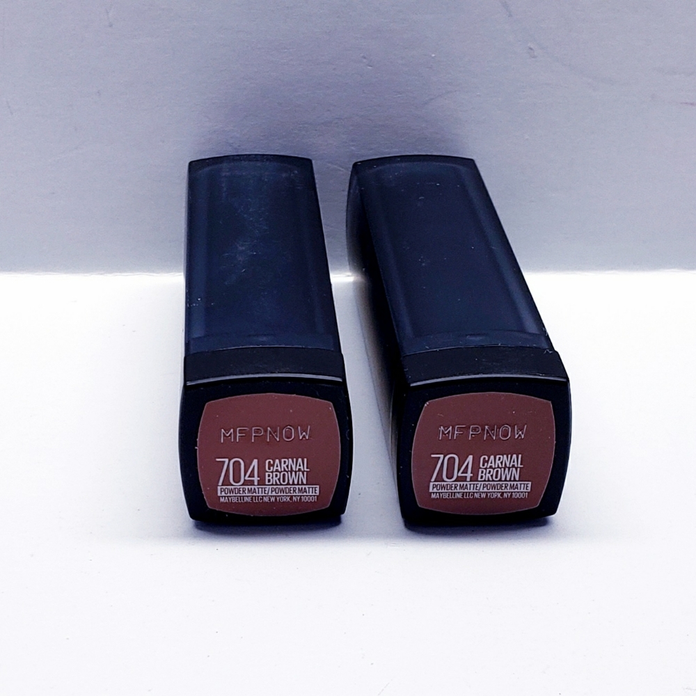 Maybelline Nude Lipstick Powder Matte, #704 CARNAL BROWN (2 pack)